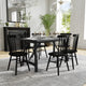 Black Matte |#| Solid Wood 60" Commercial Grade Trestle Base Dining Table in Antique Gray