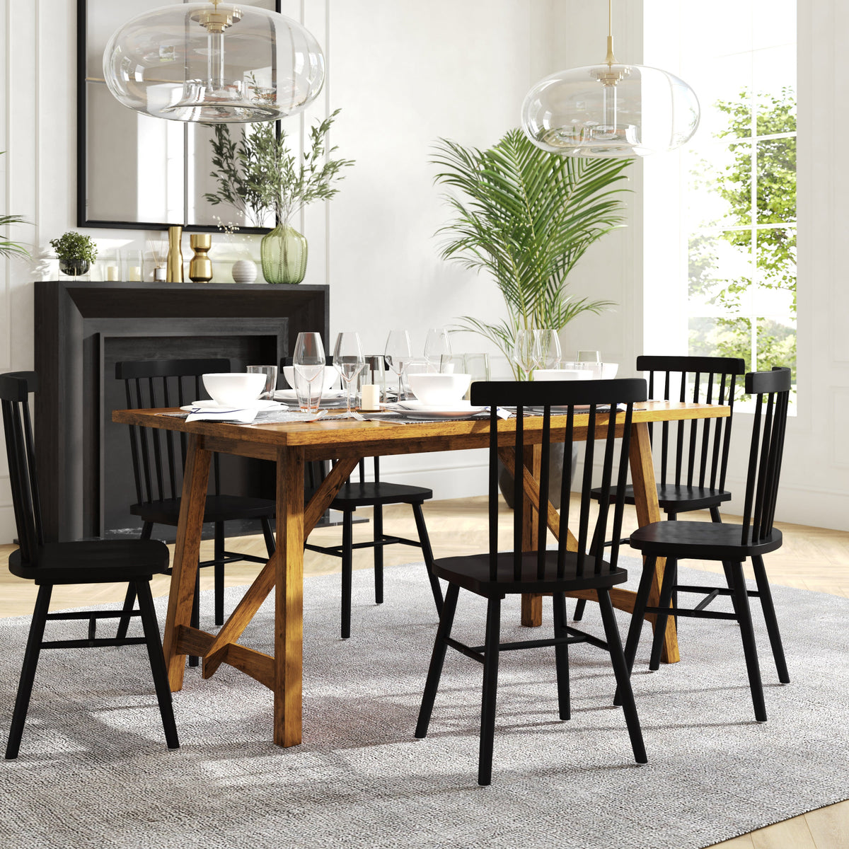 Light Cappuccino |#| Solid Wood 60" Commercial Grade Trestle Base Dining Table in Antique Gray