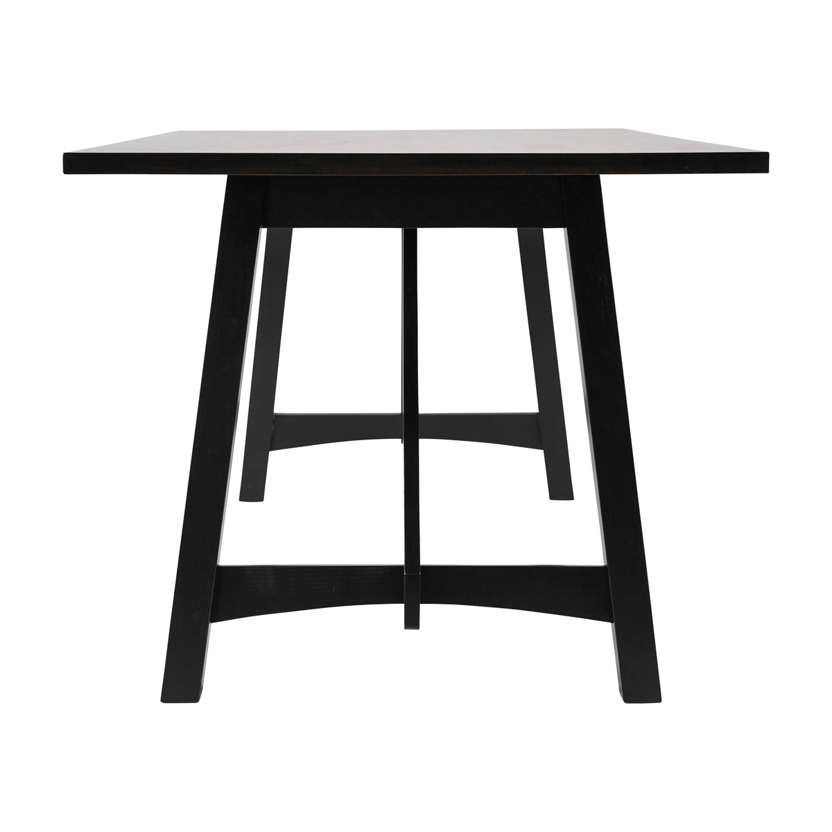 Black Matte |#| Solid Wood 60" Commercial Grade Trestle Base Dining Table in Antique Gray
