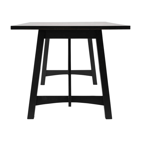 Black Matte |#| Solid Wood 60" Commercial Grade Trestle Base Dining Table in Antique Gray
