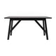 Black Matte |#| Solid Wood 60" Commercial Grade Trestle Base Dining Table in Antique Gray