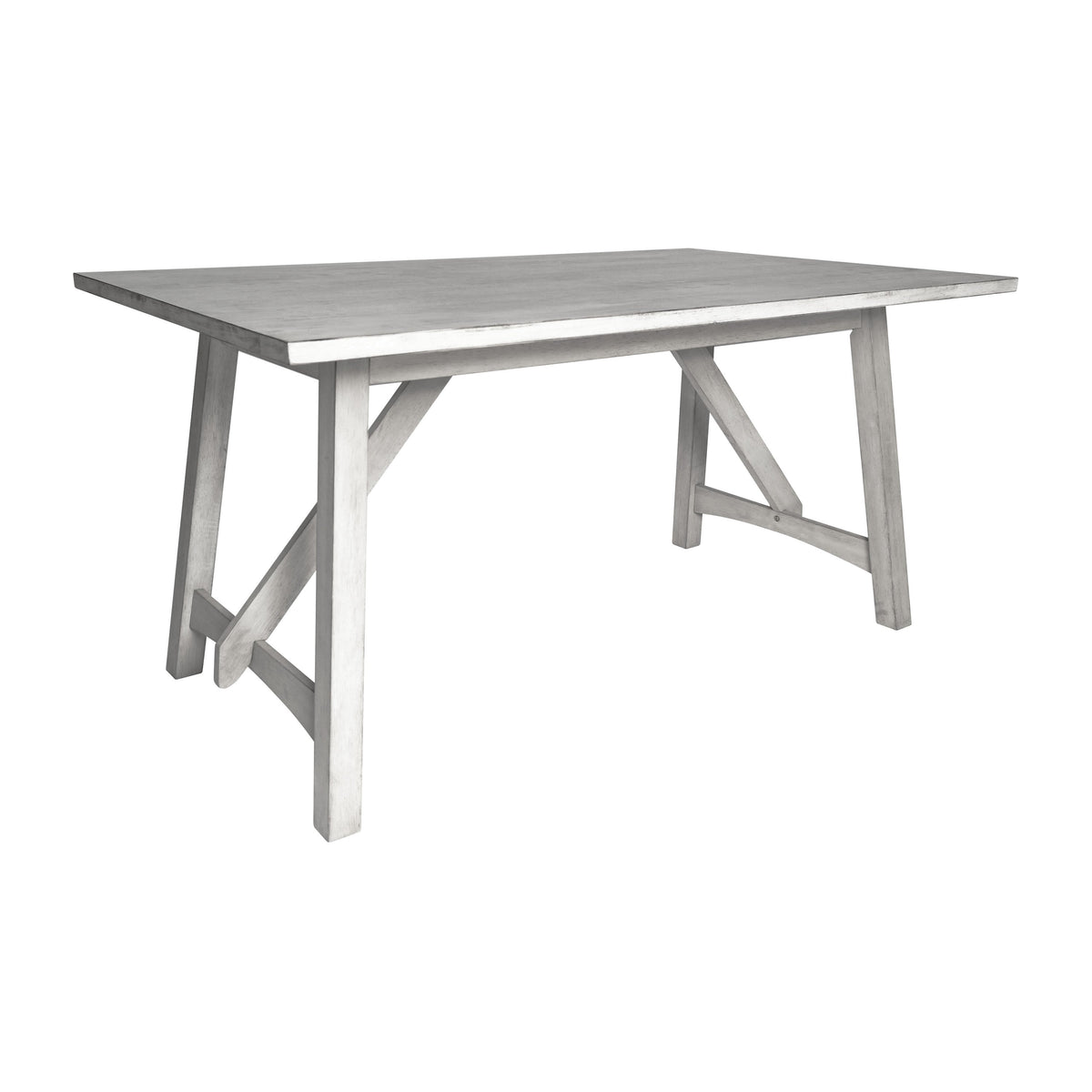Antique White |#| Solid Wood 60" Commercial Grade Trestle Base Dining Table-Light Cappuccino