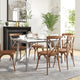 Antique White |#| Solid Wood 60" Commercial Grade Trestle Base Dining Table-Light Cappuccino
