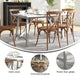 Antique White |#| Solid Wood 60" Commercial Grade Trestle Base Dining Table-Light Cappuccino
