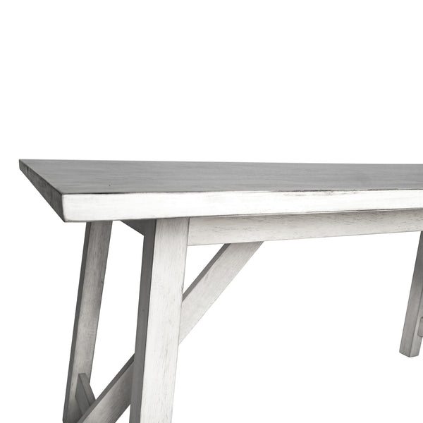 Antique White |#| Solid Wood 60" Commercial Grade Trestle Base Dining Table-Light Cappuccino