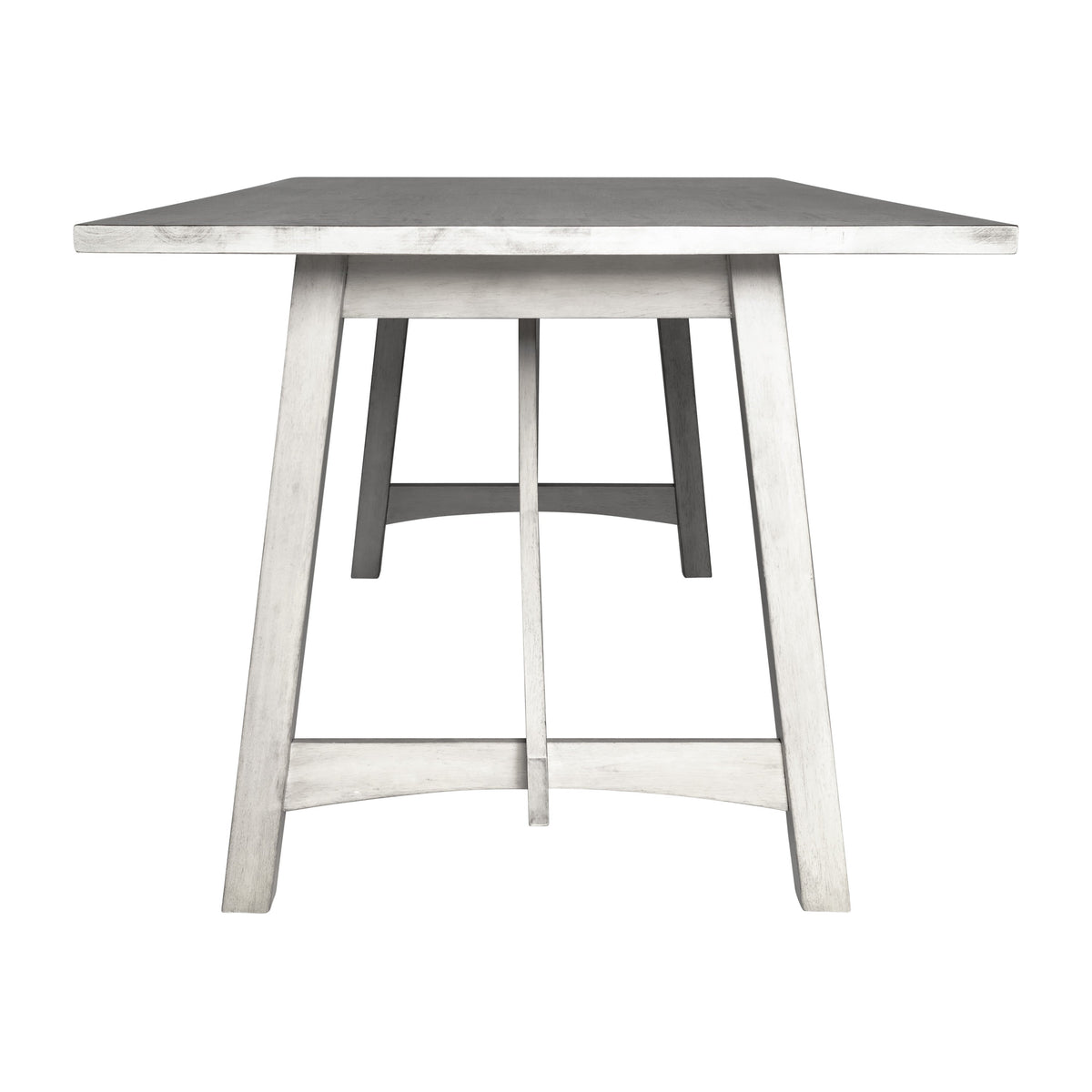 Antique White |#| Solid Wood 60" Commercial Grade Trestle Base Dining Table-Light Cappuccino