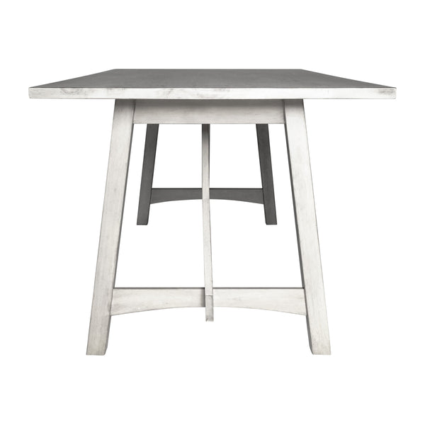 Antique White |#| Solid Wood 60" Commercial Grade Trestle Base Dining Table-Light Cappuccino