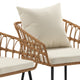 Cream Cushions/Natural Frame |#| All-Weather Natural PE Rattan Wicker Patio Chairs with Cream Cushions - 2 Pack