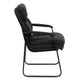 Black Microfiber |#| Black Microfiber Executive Side Reception Chair with Lumbar Support & Sled Base