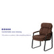 Brown Microfiber |#| Brown Microfiber Executive Side Reception Chair with Lumbar Support & Sled Base