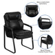 Black LeatherSoft |#| Black LeatherSoft Executive Side Reception Chair w/Lumbar Support &Sled Base