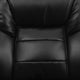 Black LeatherSoft |#| Black LeatherSoft Executive Side Reception Chair w/Lumbar Support &Sled Base