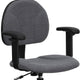 Gray |#| Gray Fabric Swivel Drafting Chair with Adjustable Height and Arms - Home Office