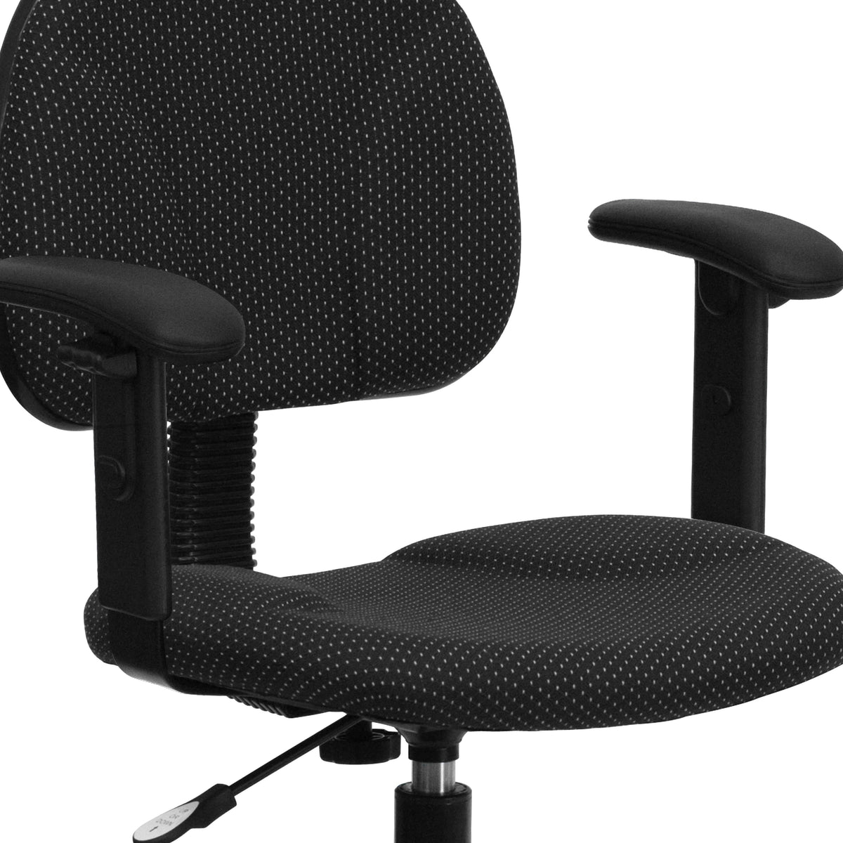 Black Patterned |#| Black Patterned Fabric Swivel Drafting Chair with Adjustable Height and Arms