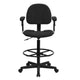 Black Patterned |#| Black Patterned Fabric Swivel Drafting Chair with Adjustable Height and Arms