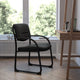 Black |#| Black Fabric Executive Side Reception Chair with Sled Base and Padded Foam Seat
