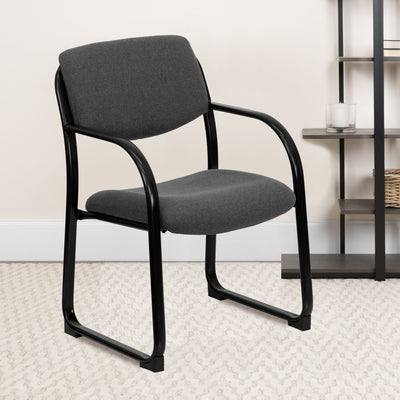Fabric Executive Side Reception Chair with Sled Base