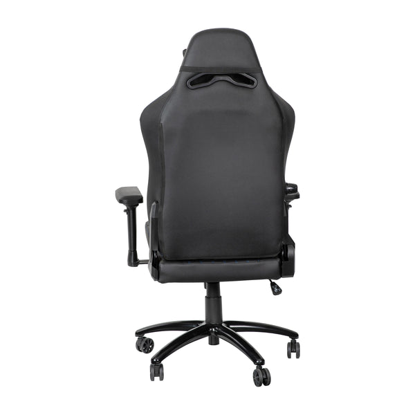 Black with Blue Trim |#| Ergonomic Gaming Chair with 4D Armrests, Headrest, & Lumbar Support-Black/Blue