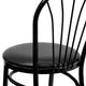 Black |#| Fan Back Metal Chair with Black Vinyl Seat - Hospitality Seating