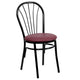 Burgundy |#| Fan Back Metal Chair with Burgundy Vinyl Seat - Hospitality Seating