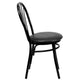 Black |#| Fan Back Metal Chair with Black Vinyl Seat - Hospitality Seating