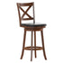 Felicity Commercial Grade Wood Classic Crossback Swivel Bar Height Barstool with Padded, Upholstered Seat