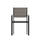 Gray |#| Commercial Grade Outdoor Faux Teak Patio Dining Chair with Arms - Gray/Gray