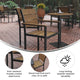 Natural |#| Commercial Grade Outdoor Faux Teak Patio Dining Chair with Arms - Natural/Gray