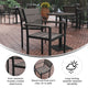 Gray |#| Commercial Grade Outdoor Faux Teak Patio Dining Chair with Arms - Gray/Gray