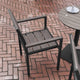 Gray |#| Commercial Grade Outdoor Faux Teak Patio Dining Chair with Arms - Gray/Gray