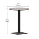 Gray |#| Commercial 24 Inch Round Faux Teak Outdoor Patio Dining Table - Gray/Gray