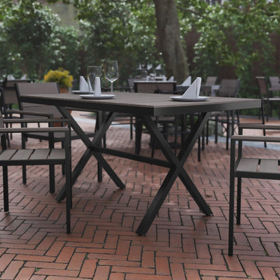Finch Commercial Grade X-Frame Outdoor Dining Table 59