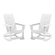 White |#| Indoor/Outdoor modern 2-Slat Adirondack Poly Resin Rockers in White - Set of 2