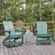 Sea Foam |#| Indoor/Outdoor modern 2-Slat Adirondack Poly Resin Rockers in Sea Foam-Set of 2