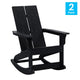 Black |#| Indoor/Outdoor modern 2-Slat Adirondack Poly Resin Rockers in Black - Set of 2