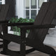 Black |#| Indoor/Outdoor modern 2-Slat Adirondack Poly Resin Rockers in Black - Set of 2