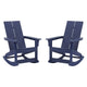 Navy |#| Indoor/Outdoor modern 2-Slat Adirondack Poly Resin Rockers in Navy - Set of 2