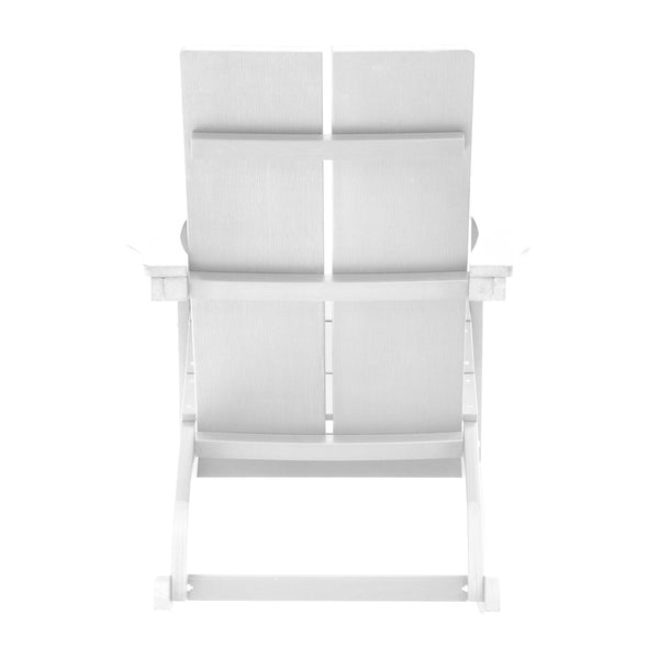 White |#| Indoor/Outdoor modern 2-Slat Adirondack Poly Resin Rockers in White - Set of 2