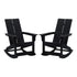 Finn Modern Commercial Grade All-Weather 2-Slat Poly Resin Rocking Adirondack Chair with Rust Resistant Stainless Steel Hardware - Set of 2