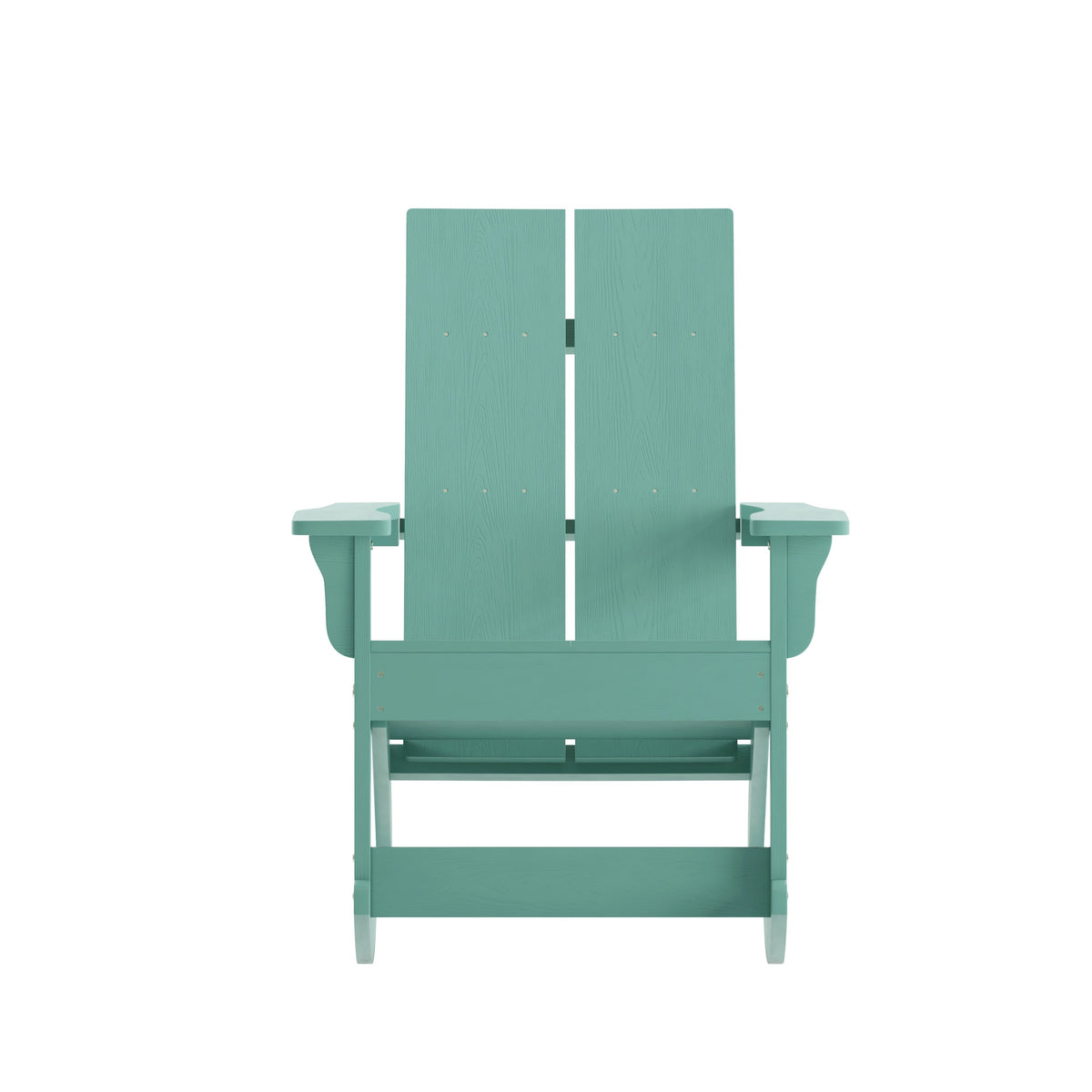 Sea Foam |#| Modern 2-Slat Adirondack Poly Resin Rocking Chair - Indoor/Outdoor Use-Sea Foam