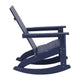 Navy |#| Modern 2-Slat Adirondack Poly Resin Rocking Chair for Indoor/Outdoor Use - Navy