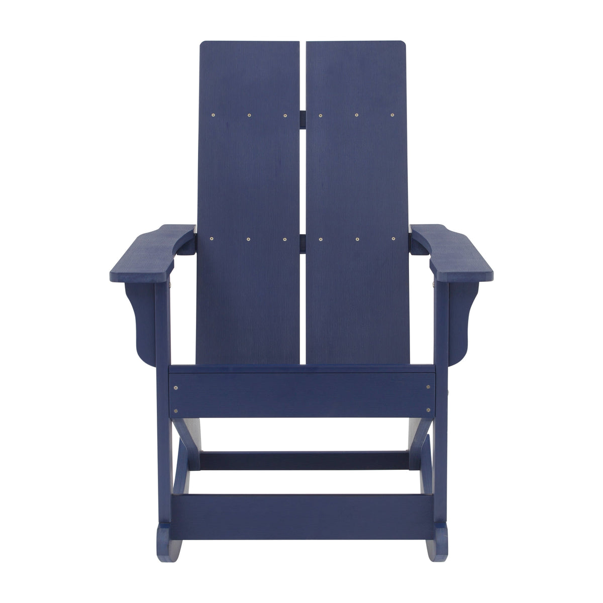 Navy |#| Modern 2-Slat Adirondack Poly Resin Rocking Chair for Indoor/Outdoor Use - Navy