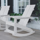 White |#| Modern 2-Slat Adirondack Poly Resin Rocking Chair for Indoor/Outdoor Use - White