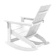 White |#| Modern 2-Slat Adirondack Poly Resin Rocking Chair for Indoor/Outdoor Use - White