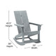 Gray |#| Modern 2-Slat Adirondack Poly Resin Rocking Chair for Indoor/Outdoor Use - Gray