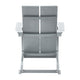 Gray |#| Modern 2-Slat Adirondack Poly Resin Rocking Chair for Indoor/Outdoor Use - Gray