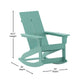 Sea Foam |#| Modern 2-Slat Adirondack Poly Resin Rocking Chair - Indoor/Outdoor Use-Sea Foam