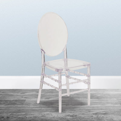 Flash Elegance Stacking Florence Chair with Elongated Oval Back