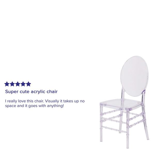 Crystal Ice Stacking Chair with Elongated Oval Back - Banquet & Event Seating