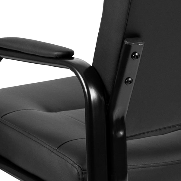 Flash Fundamentals Black LeatherSoft Executive Reception Chair - Guest Chair